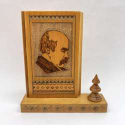 Vintage USSR Desktop Souvenir Portrait Ukrainian Writer Shevchenko Hand Carving