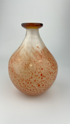 vintage vase Glass Murano Octagonal Colour orange handmade in itlay