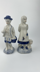 vintage porcelain blue white figurines hallamrked chinese beatifull collecrable