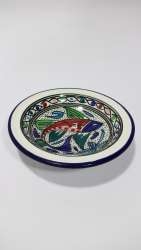 vintage Hand Painted Fish Plate ceramic Art Pottery Tunisian Dish arabic africa