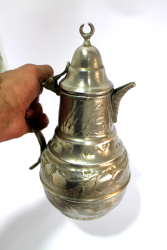 Antique Vintage Old Arabic Dallah Brass Copper Coffee Pot islamic Middle Eastern