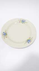Vintage Algerian Dinner Plate Ceramic White Pattern Painted flowers pottery