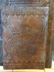 vintage old empty diary book hand made of bull skin, more than 130 years old