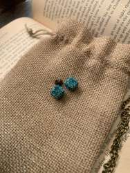 925 sterling silver blue turquoise earrings women's jewelry purchased from Russi