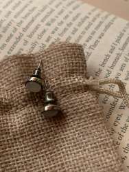 100% Original 925 silver earring with original white round agate stone Afghani
