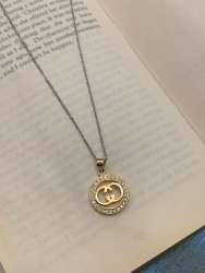 Genuine 925 silver chain with original pendant plated with 14K gold for unisex
