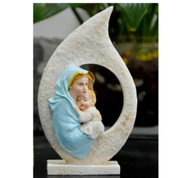 New Holy Family Jesus Mary Vintage Religious Bethlehem Handmade in Statue White