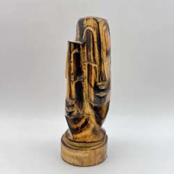 Vintage Handcrafted Art Wood Figure Statue Desk Inseparable Couple 6.6