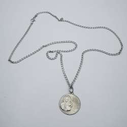 Vintage Rare Women's Pendant Chain 925 Sterling Silver,Virgin Mary Rejoice 5,22g