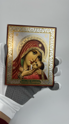 Vintage Russian Wood Icon Mother of God Handmade Wall Hanging Home Decor 89gr