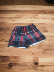 Swim shorts with a color square design