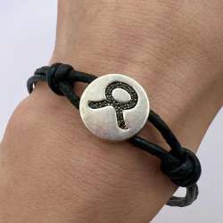 Amanda Wakeley Black Diamonds Sterling Silver 925 Women's Men's Bracelet Leather