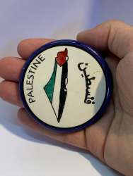 Art Ceramic Handmade Small Plate Home Decor Magnet Palestine Colored .