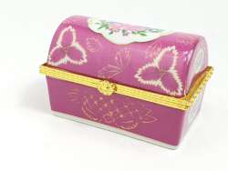 Porcelain jewelry decorative collector's box Pink roses decor 8x4x5cm 3.2x1.6x2