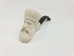 Hand Carved Altinay Meerschaum block Pipe with Bearded Head