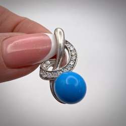 Vintage Sterling Silver 925 Women's Jewelry Pendant Signed Ukraine 4.6 gr.