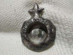 vintage antique Handmade pomegranate shaped candlestick, plated with silver, mad