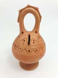 Beautiful Old Clay Money Jar Box, Decorative, Handmade Vintage decorated