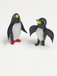 2 Beautiful Glass Animal Figures Murano Penguins decorative handmade vintage