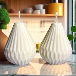 Two natural soy wax gem shaped candles