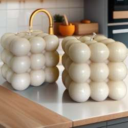 Two natural bubbles soy wax candles