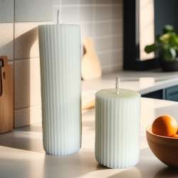 2 Pack Ribbed Pillar Soy Wax Scented Candle for Home Decoration Birthday
