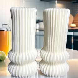 Two polygon shaped candles