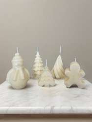 Natural wax candle set for winter