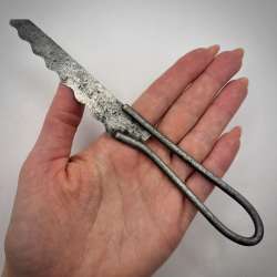 1920 Antique Imperial Table Bread Knife Hand Made Metal Marked Pavlovo