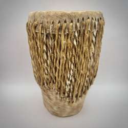 Vintage African Tribal Cow Skin Hand Crafted Hide Drum Music