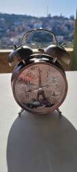 Rustic Alarm Clocks for Bedrooms,Retro Metal Bedside Alarm Clock,Small Table