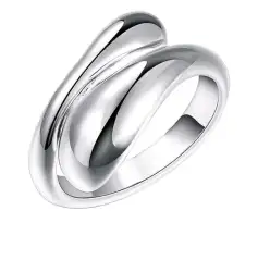 Fashion925 silver earrings ring bracelet set simple personality women water drop