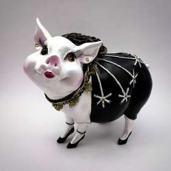 Souvenir Decorative Figure Statue Toy Black Pig Table Piggy Bank Resin