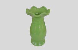 Vase Flower Medium Vintage Ceramic Handmade Art Home Decor Vases Green Painted