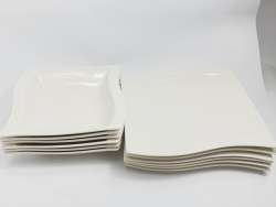 High-quality tableware Casalino dining service porcelain set for 6 people. White