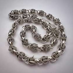 Fine Vintage Sterling Silver 925 Women's Jewelry Chain Necklace 25.7 gr