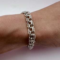 Nice Vintage Sterling Silver 925 Men's Jewelry Chain Bracelet Marked 9.4gr