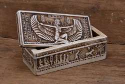 Exquisite Egyptian Goddess Isis Jewelry Box | Authentic Antique Home Decor