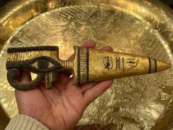 rare ancient Egyptian large faience amulet of the Eye of Horus1