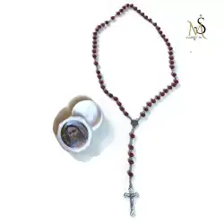 Vintage Rosary Beads Jesus Red made IN Jerusalem Mary old Gift Holy Religious