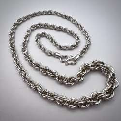 Huge Vintage Sterling Silver 925 Men's Jewelry Chain Necklace Marked 36.8 gr