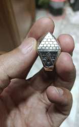 925 Sterling Silver Large and Heavy Pyramid Ring