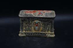 RARE ANCIENT EGYPTIAN ANTIQUE Box Sphinx & King Tut Pharaonic Handmade