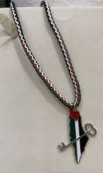 MAP NECKLACE PENDANT  PALESTINE FLAGE with key  women men jewelry
