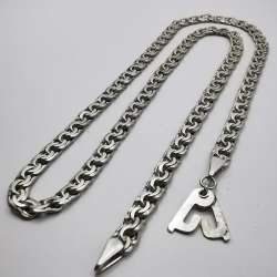 Vintage Beautiful Unusual Jewelry Chain, 925 Sterling Silver, Signed 35.63g