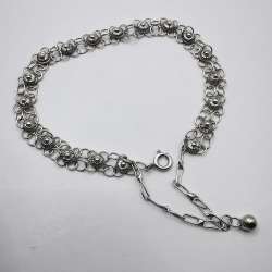 Vintage Chic Bracelet Jewelry, 925 Sterling Silver,Handmade   8,78g