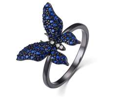 STYLISH SILVER 925 RING BUTTERFLY SIZE 18 WOMEN'S FASHION JEWELRY CUBIC ZIRCONIA