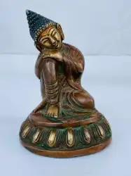 Vintage Statue USSR Sculpture Buddha Laugh Figure Art Handmade Bronze Old 694 gr
