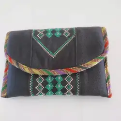 UNIQUE Hand Embroidery Bedouin Palestine Wallet Card Coin Purse Key Womens Green