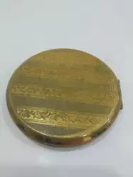 Vintage England Stratton Vanity Trinket Powder Box Brass Compact Gold Mirror